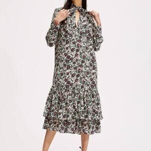 La Double J × Mantero Good Witch Dress Scrambled Print Double Georgette Italy M